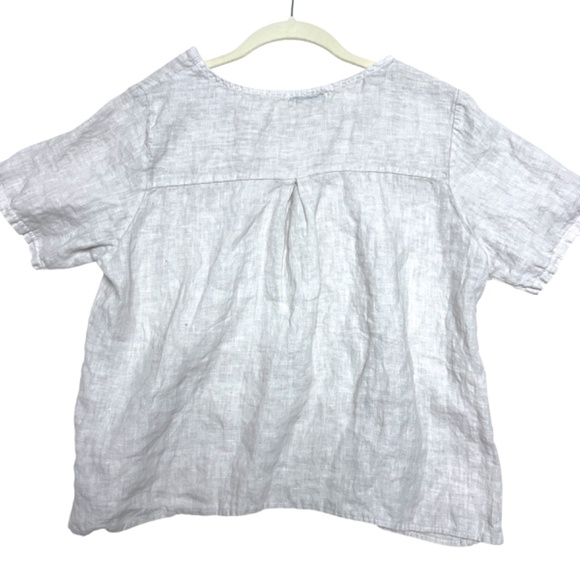 top S/M linen tee TERZO MILLENNIO pullover short sleeve - Picture 3 of 9